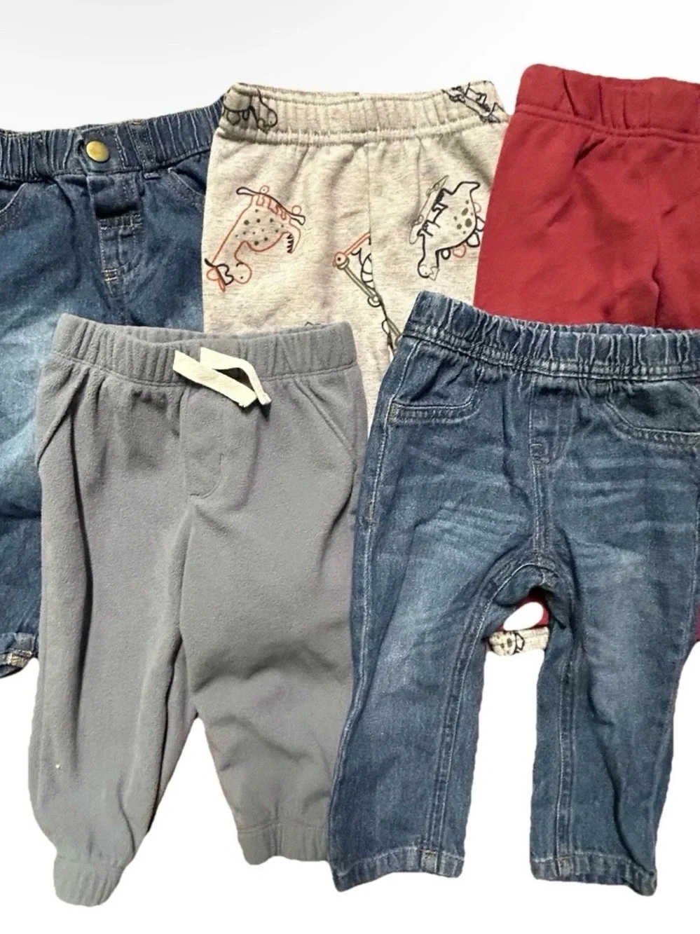 Baby Toddler Boy Pants Jeans Sweatpants Dinosaurs Wrangler Size 12 Months